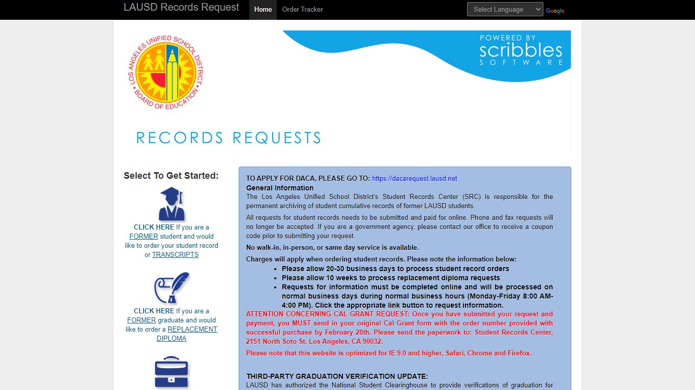 LAUSD Records Request